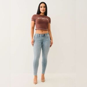True Religion Women's Distressed Blue Skinny Jeans S 28